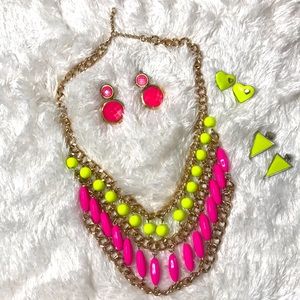 Neon pink/ yellow jewelry bundle